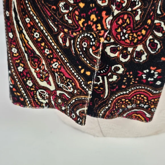 Madison Studio Women 8 Paisley Blazer Jacket Cotton Blend Velvet Look Boho Retro - Picture 7 of 12